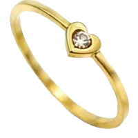 Golden heart-shaped stainless steel women's ring, natural stone animal ring Item Picture
