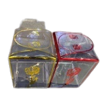 Transparent plastic cylindrical storage box, gold and red double-sided frame blister packaging box, four-zone disposable tableware Item Picture