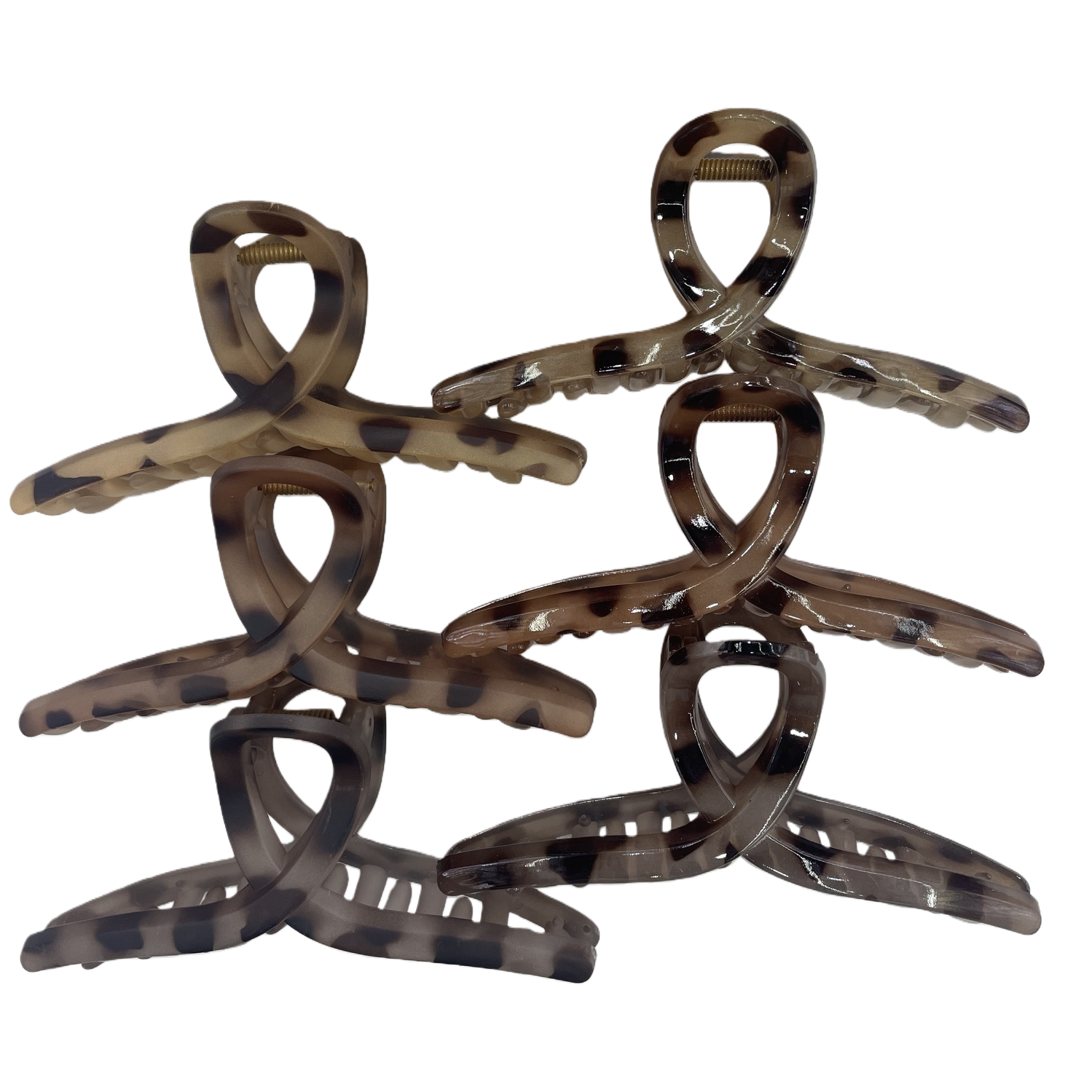 Leopard-print scratch-off large women's hair accessory, 18cm anti-slip silicone inner hair clip Item Picture