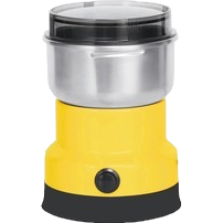 طاحونة حبوب البن متعددة الأغراض المنزلية في طاحن طاحونة الفضية ذات القاعدة الصفراء Item Picture