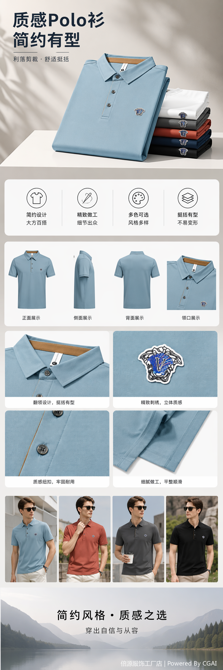 男士POLO衫七色可选t恤男士polo详情5
