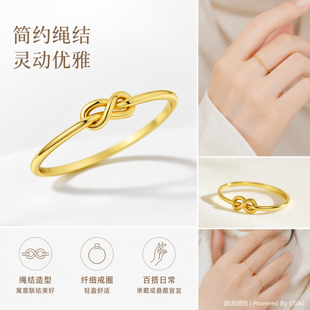Golden infinity symbol stainless steel women's ring, natural stone animal ring Golden infinity symbol stainless steel women's ring, natural stone animal ring