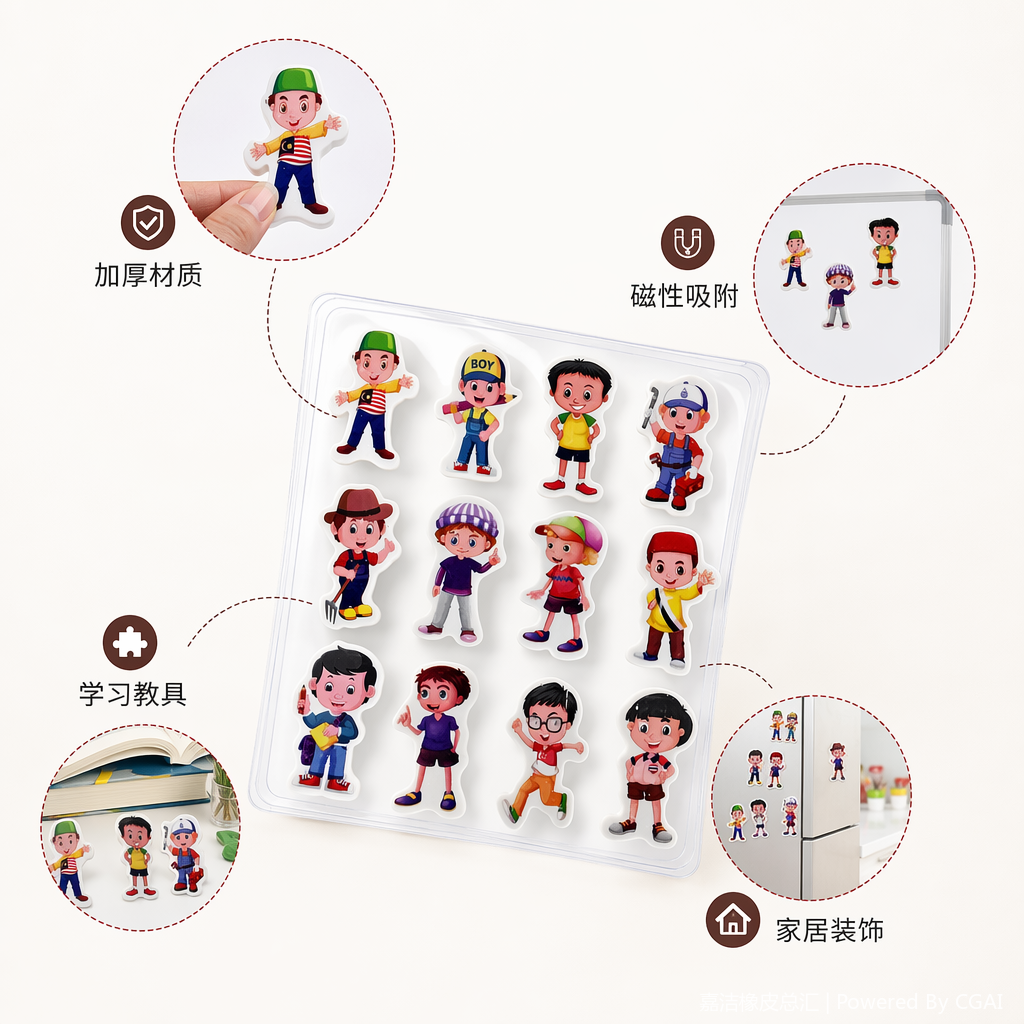 彩色人物造型热摩擦橡皮擦文具橡皮