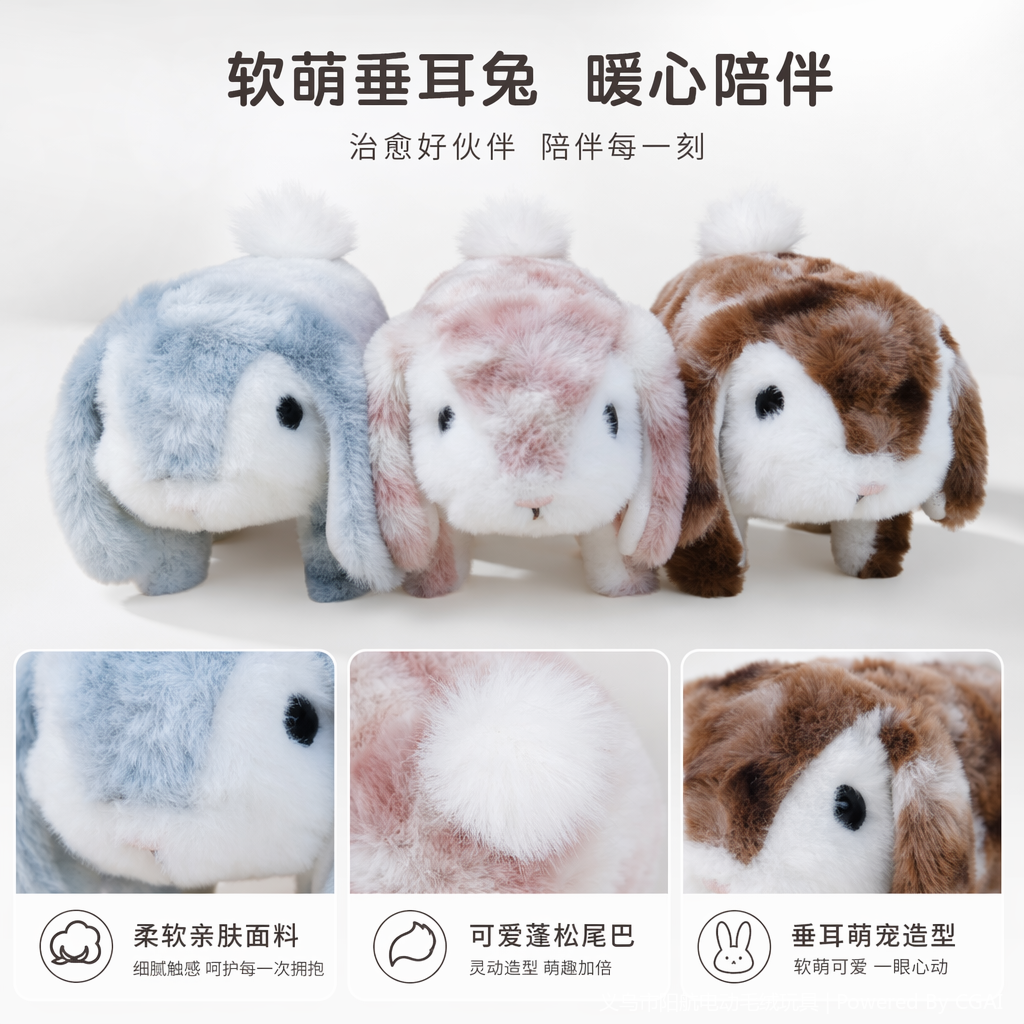 毛绒兔子玩偶毛绒公仔七夕礼物毛绒玩具娃娃
