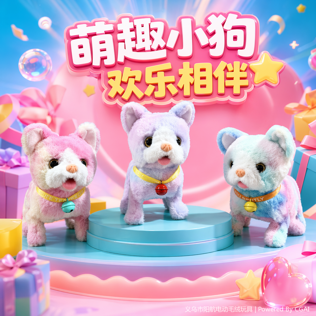 彩色毛绒小猫玩具软萌抱枕毛绒公仔儿童伴睡玩偶