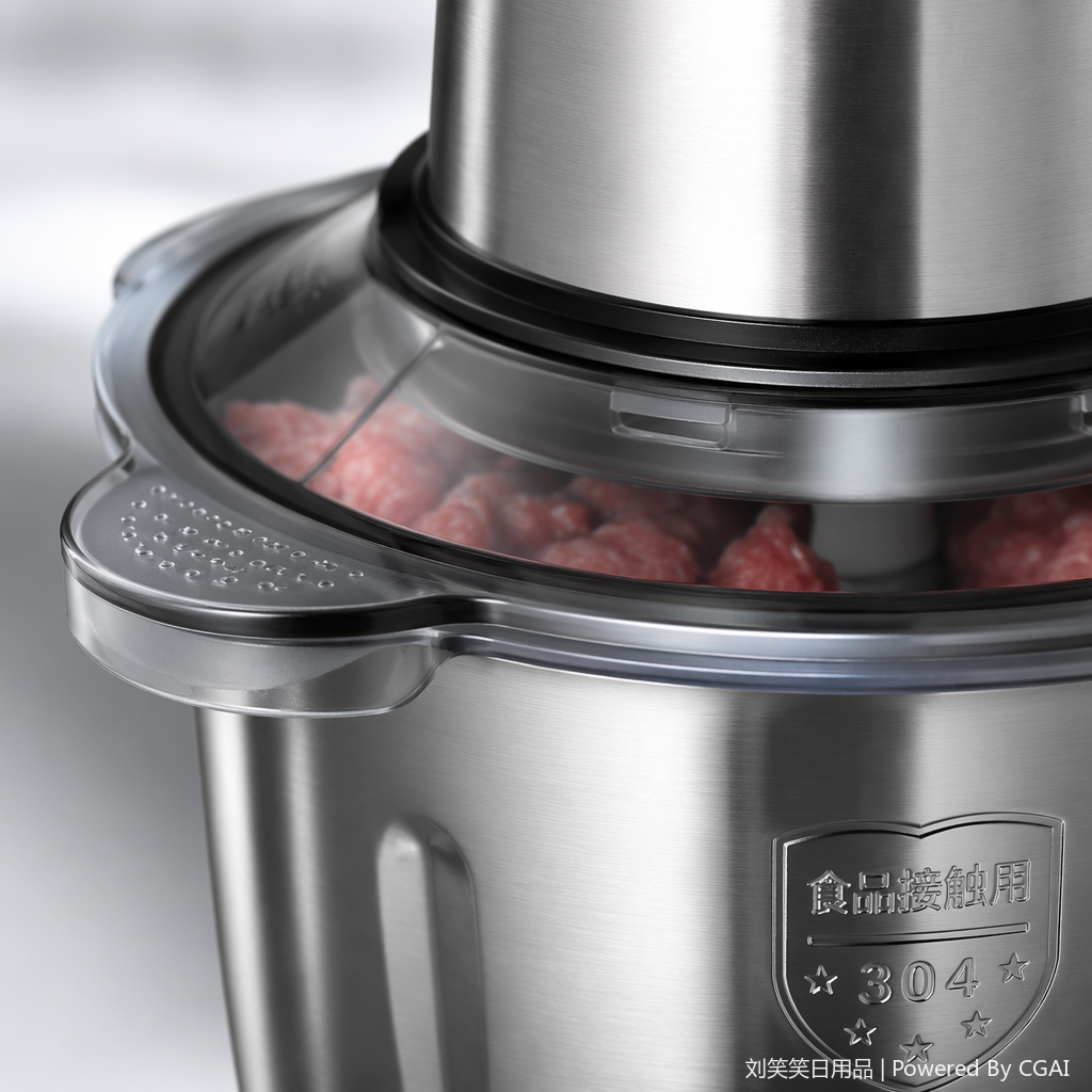 银色迷你手动料理机搅拌机绞肉压蒜多功能厨房小家电 Application Scenario