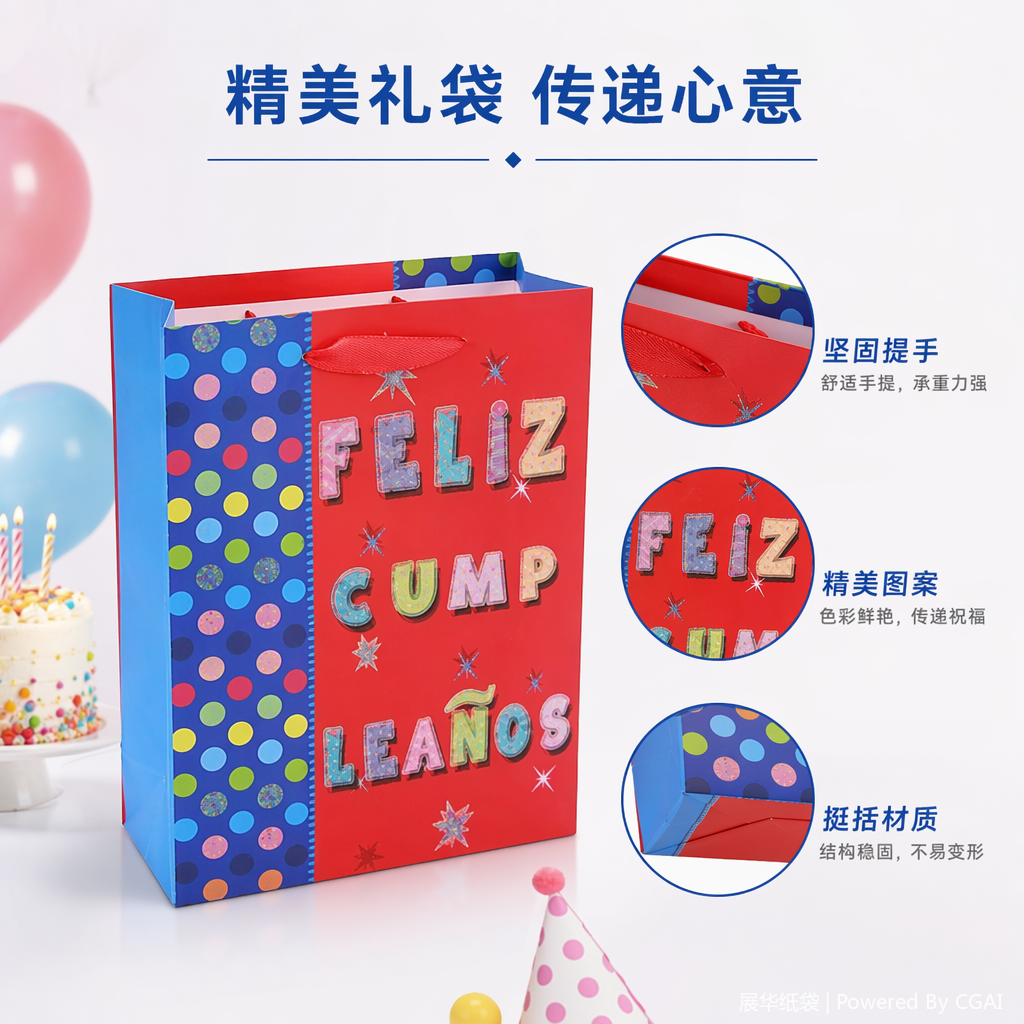 节日礼品包装纸手提外卖袋纸制礼盒跑步灯配套包装