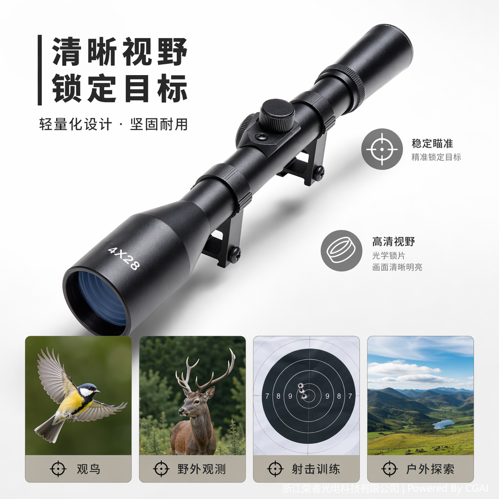 ZIYOUHU Holographic Red Dot Compact Portable single-tube high-magnification high-definition daily waterproof Accessory Sight 4X28 Specification image