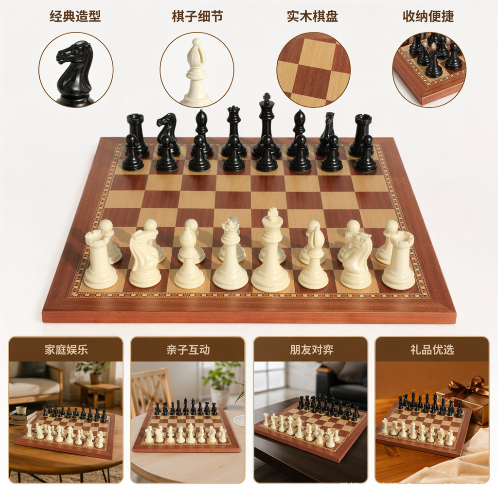 红木棋牌桌配黑白棋子美式麻将桌游战术桌带发牌机