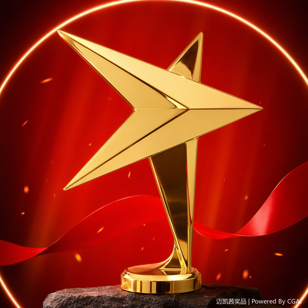 Golden five-pointed star crystal Fortune Trophy, metal basketball prize and gift Specification image