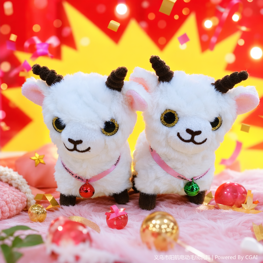 White plush goat doll, plush figurine, Qixi Festival gift, plush toy Specification image