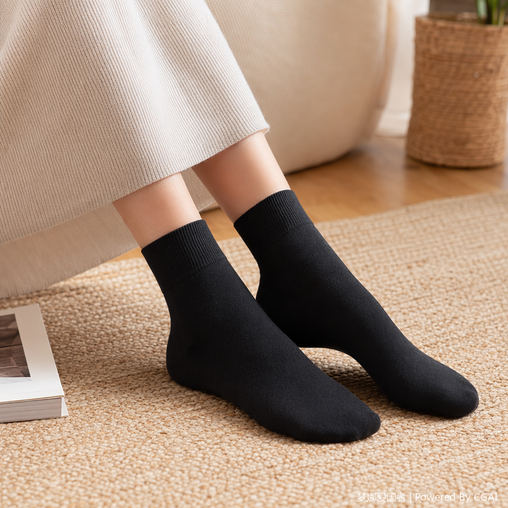Black sporty casual cotton socks for men and women, long and trendy disposable socks details Picture
