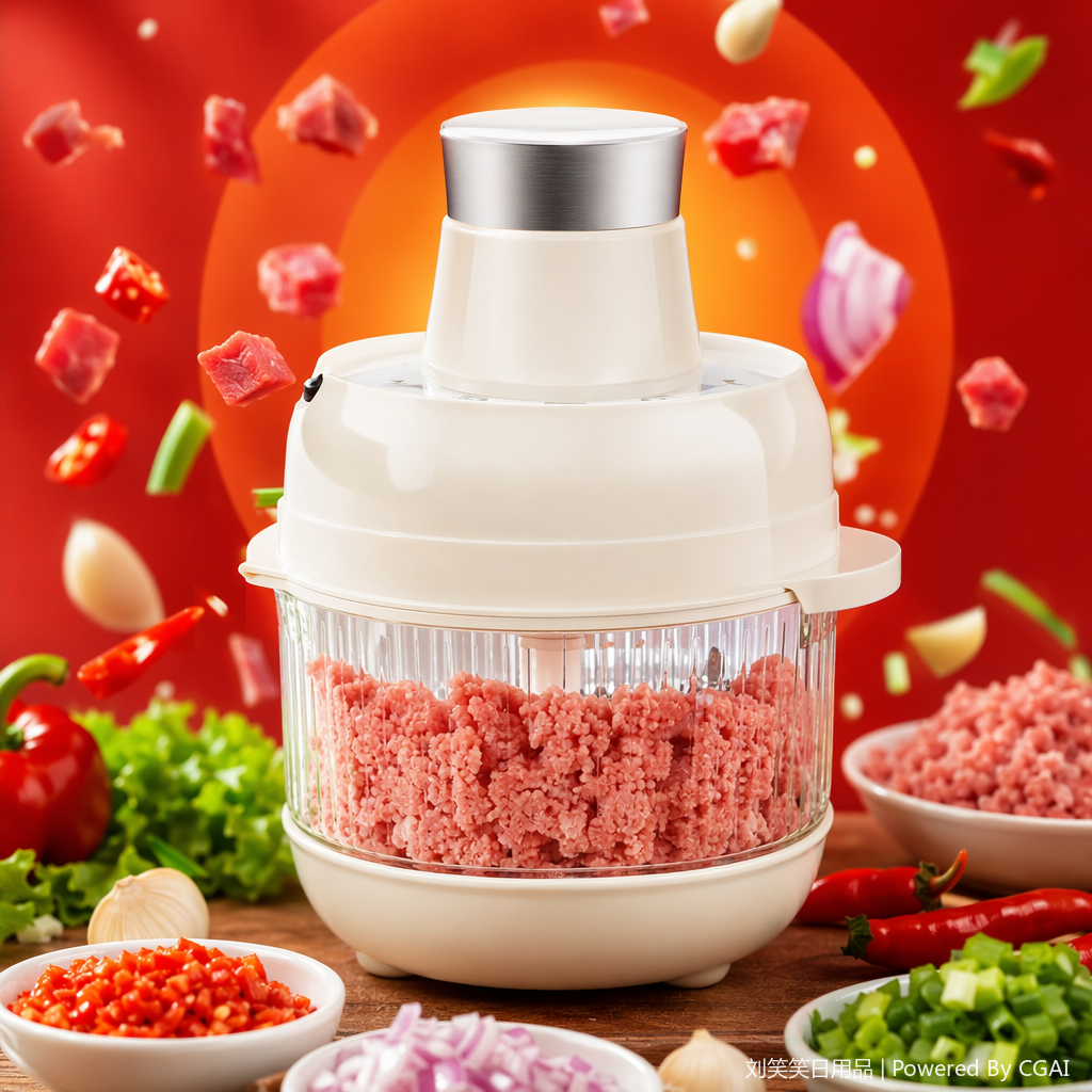 جهاز طباخ لحم خنزير أبيض مزود بشفاف مع رغيف لحم وردي Specification image