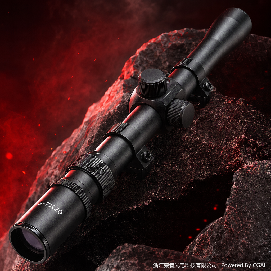 Free Tiger Black Red Dot Sight, waterproof and anti-fog, tactical rail, all-metal material, holographic red dot outdoor shooting accessory, variable magnification 3-7X20 Specification image