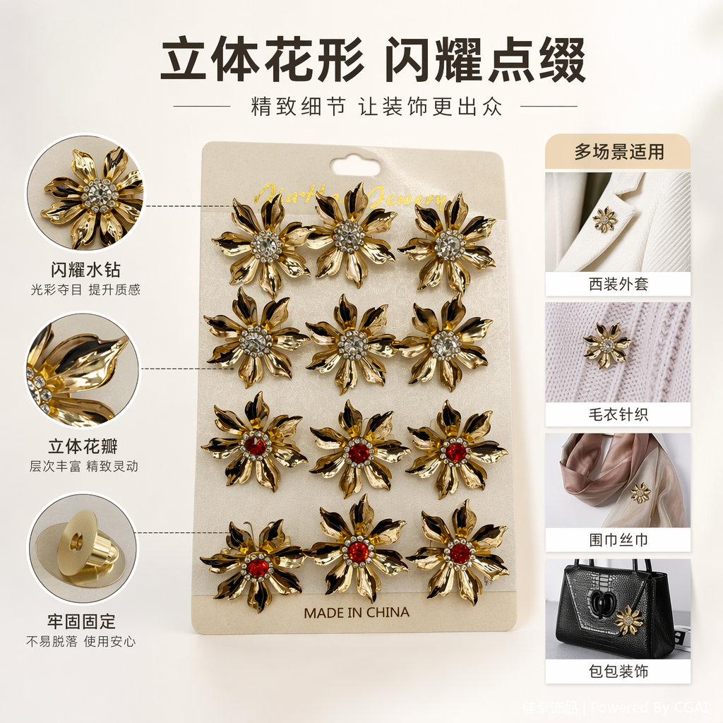 金箔花金色花朵装饰品烧箔画趣味折纸手工DIY材料