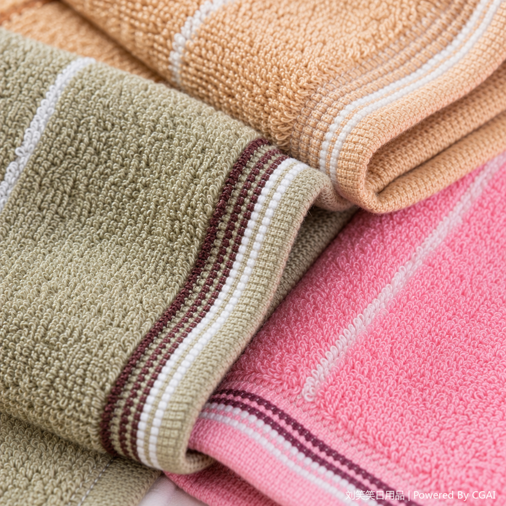 Colorful striped ice-feel sports towel for hotel use, stacked style Application Scenario