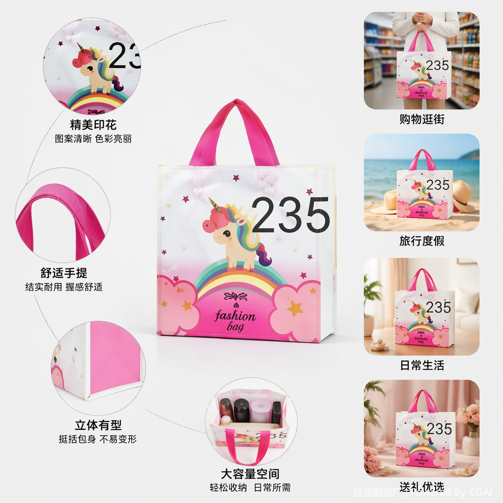 彩色PE透明手提塑料礼品袋 塑料手提袋 多色可选