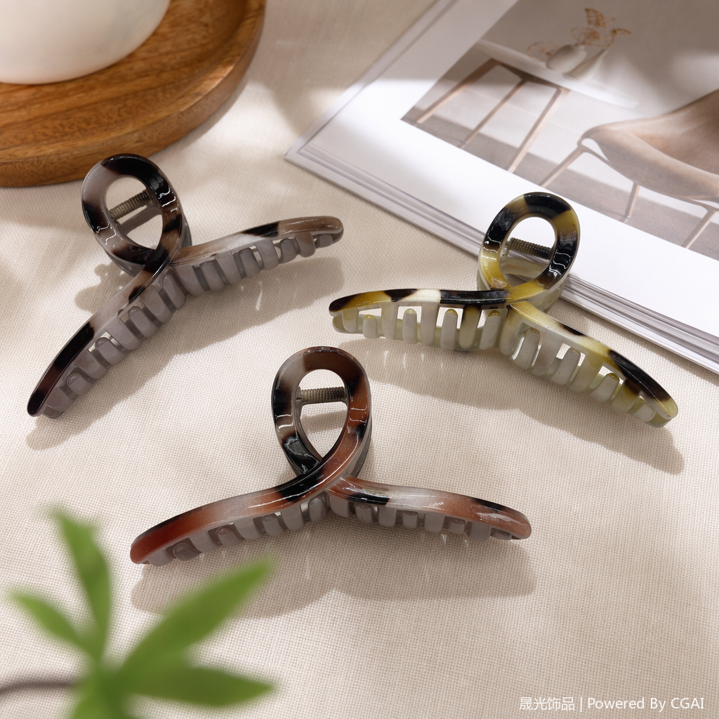 Tortoiseshell pattern large claw clip for ladies, 18cm details Picture