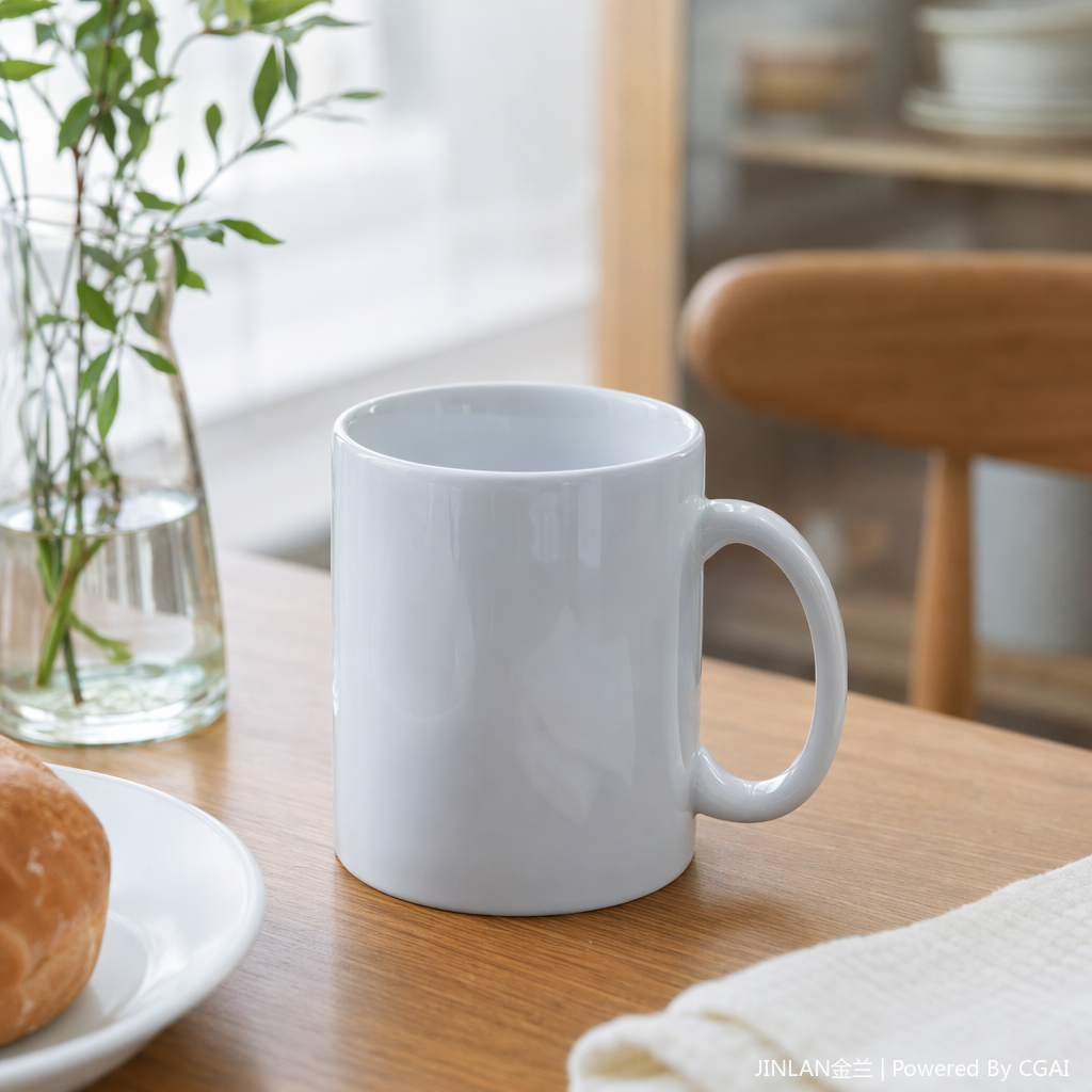 White ceramic mug, heat transfer ceramic cup, 350ml details Picture
