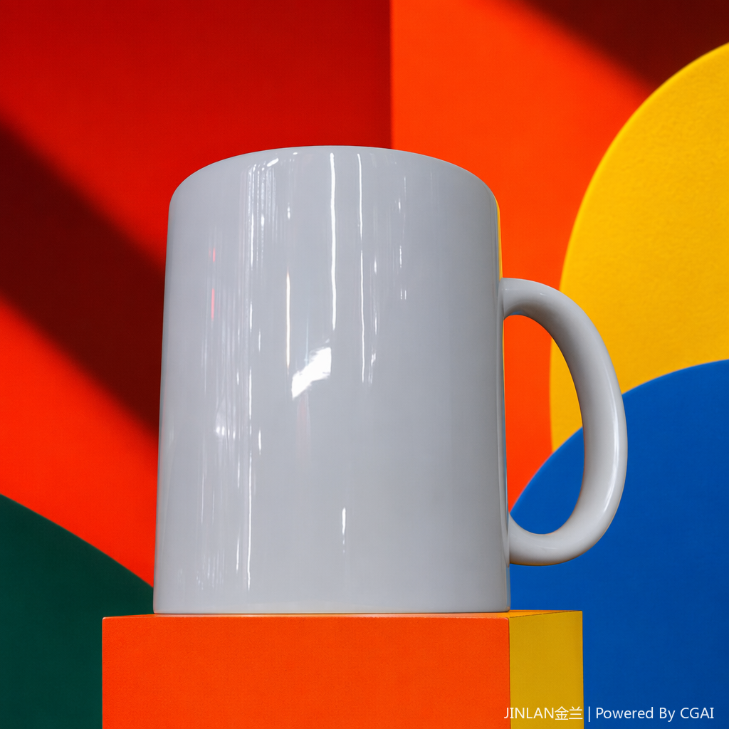 White ceramic mug, heat transfer ceramic cup, 350ml Specification image