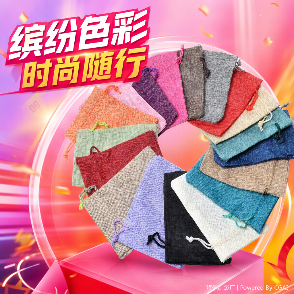 保密发货包装袋/防汛麻袋/手提包/束口袋棉麻/棉麻包装袋细节图