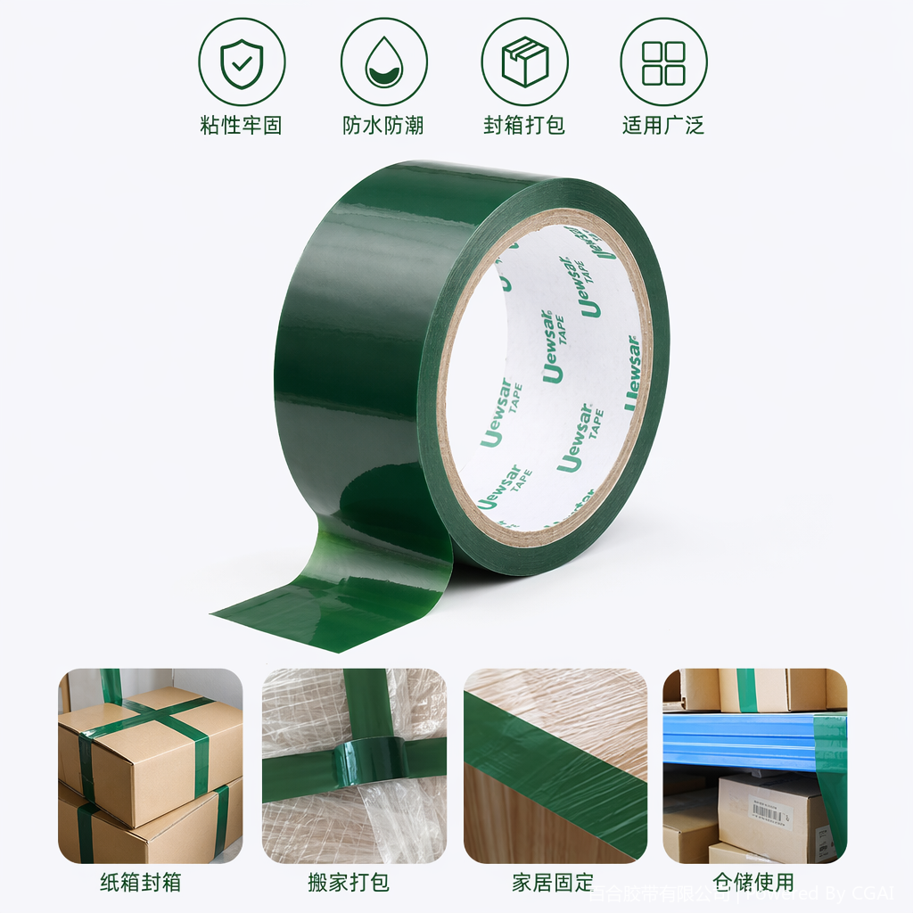绿色胶带其他胶带家用办公通用强力粘性环保无痕