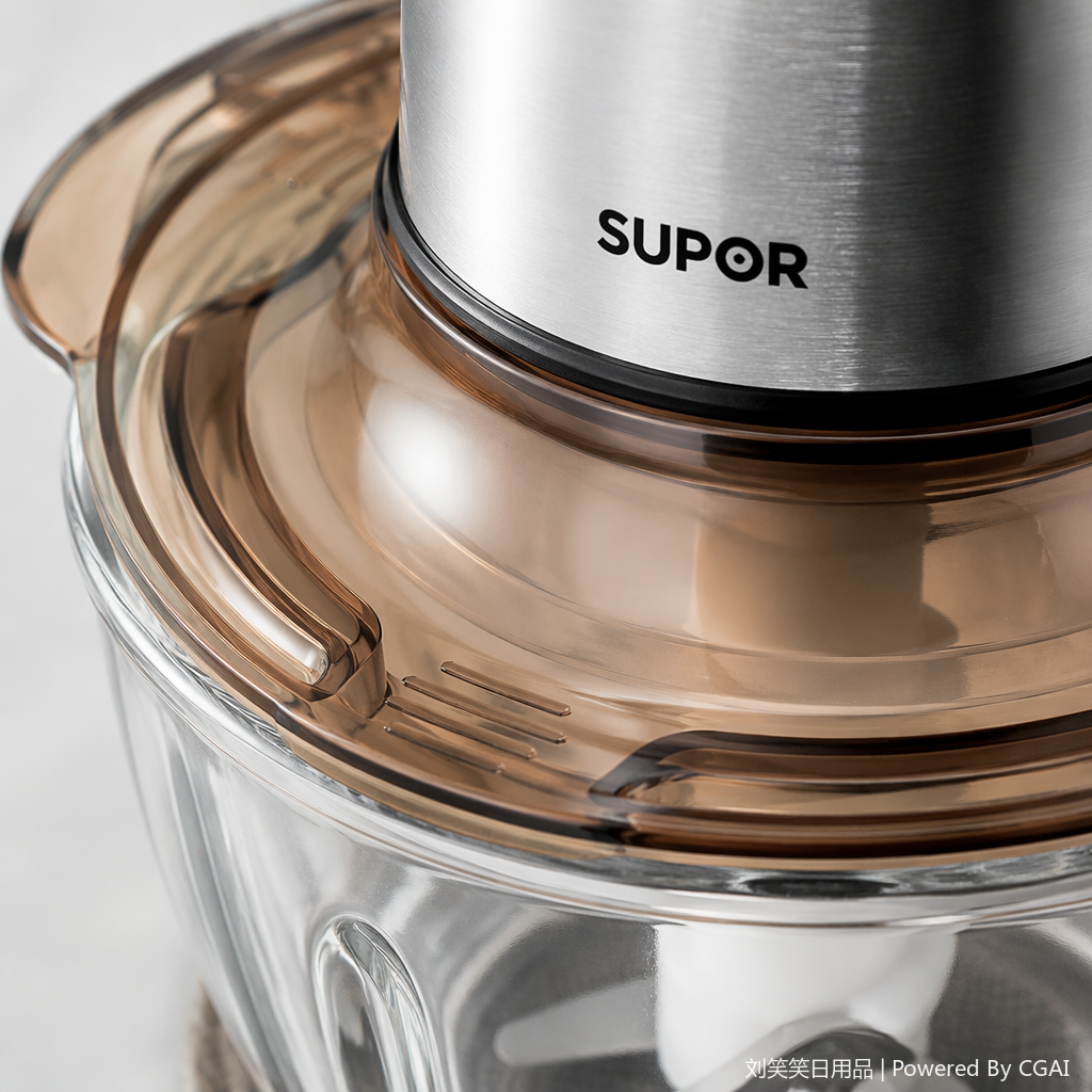 Silver body glass bowl meat mincing blender, manual cooking garlic mincing mini blender Application Scenario