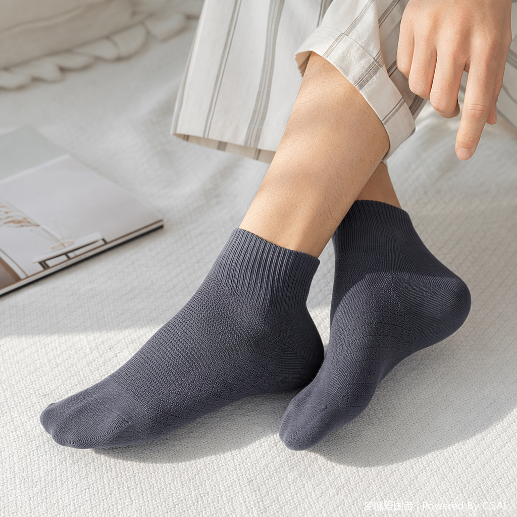 Invisible boat socks, dark grey short socks, men's and children's spring and summer cartoon disposable versatile socks details Picture