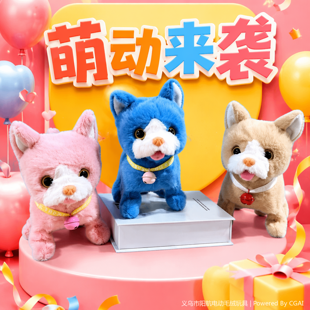 彩色毛绒猫玩偶毛绒公仔七夕礼物毛绒玩具
