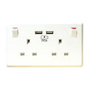 Bull genuine white double-hole USB power strip with protective cover and no wires Item Picture