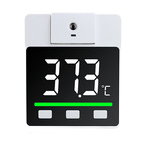 A household glass digital thermometer with a black screen and white casing Item Picture