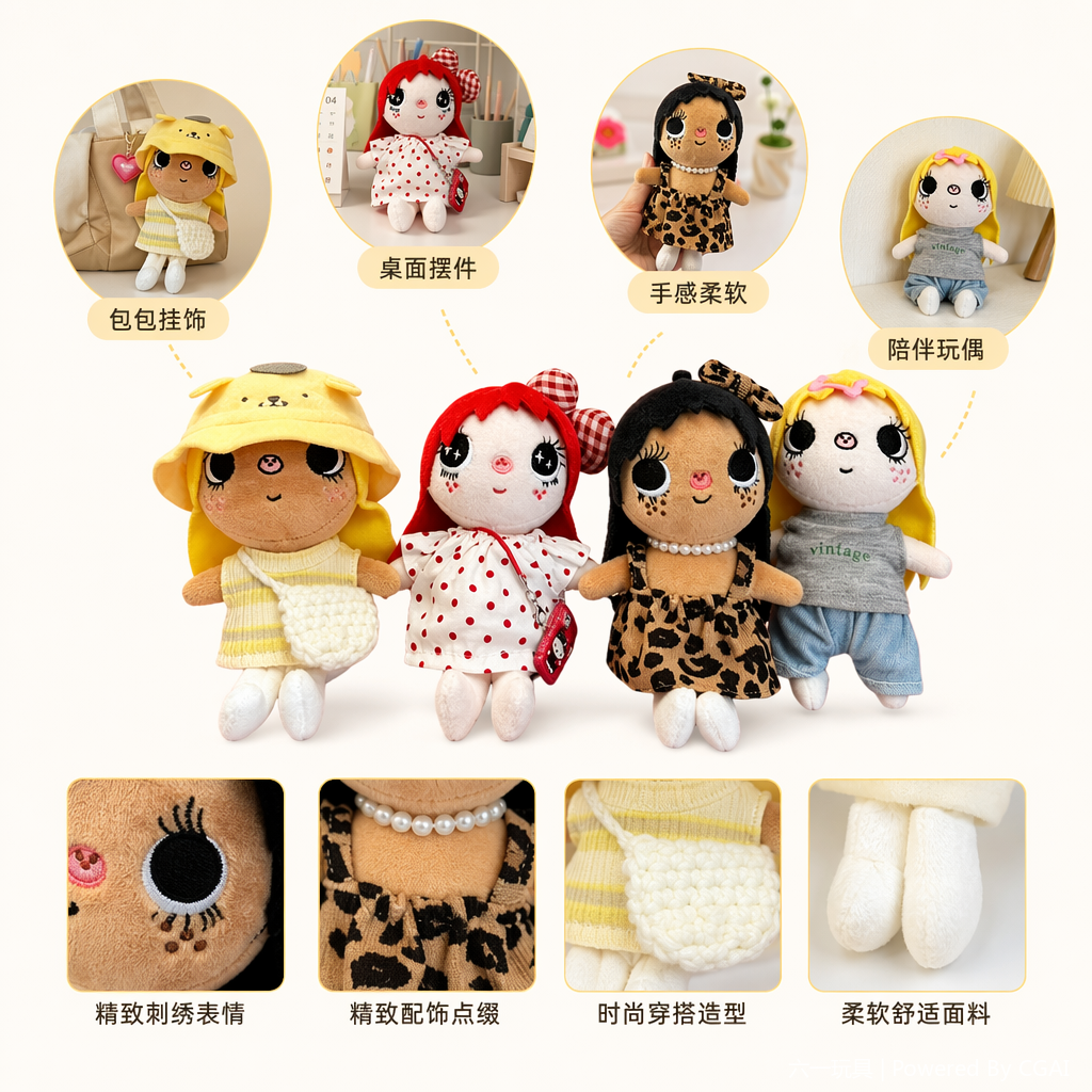 Japanese yuy plush toy pendants, cute cartoon anime LEEQEJ, wholesale of Yuy plush dolls, 1 Qixi Festival gifts, plush dolls, four plush toys, plush dolls Specification image