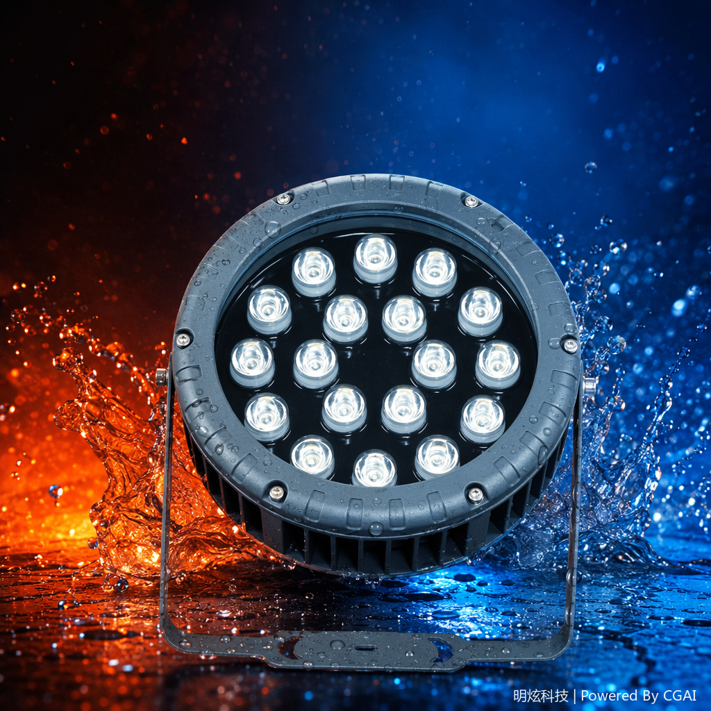 Yaming Qiaotai Technology's grey LED floodlight, solar starry sky light, DC12V outdoor lighting Specification image