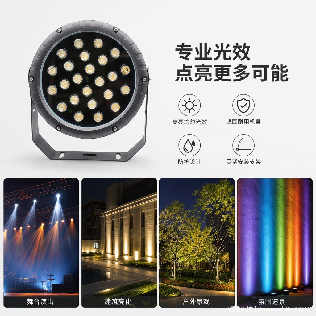 亚明乔泰科技灰色LED太阳能投光灯星空灯DC