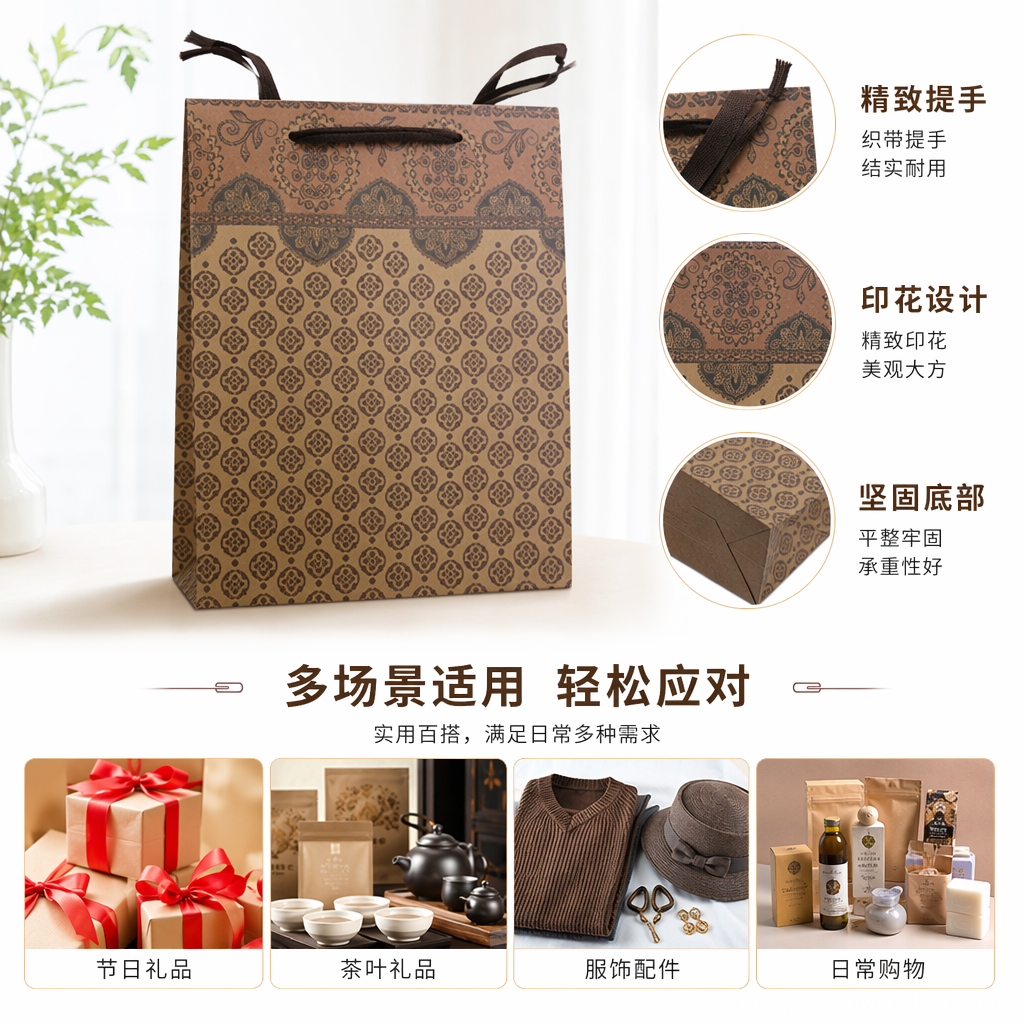 棕色蜂窝牛皮纸造景袋 咖啡杯套喜糖包装纸