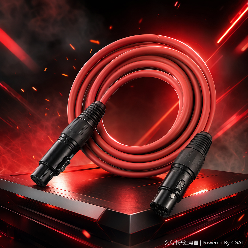 Red pure copper XLR male-to-female audio and video cable TV cable 3-meter roll Specification image