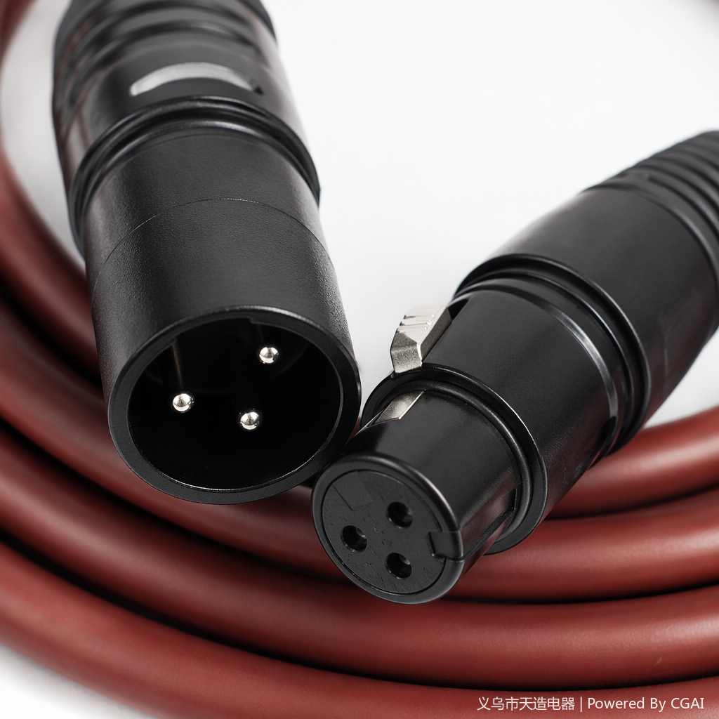 Red pure copper XLR male-to-female audio and video cable TV cable 3-meter roll Application Scenario