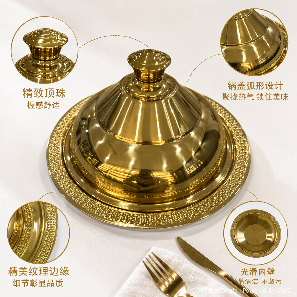 不锈钢金色至简套盆48CM