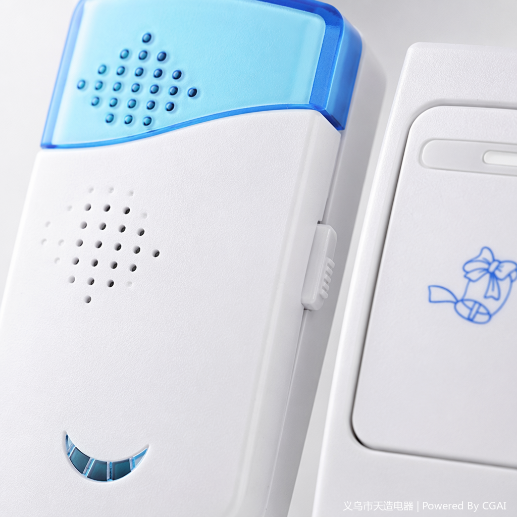 Blue and white striped video doorbell, digital electronic one-button call button, elderly emergency call button Application Scenario
