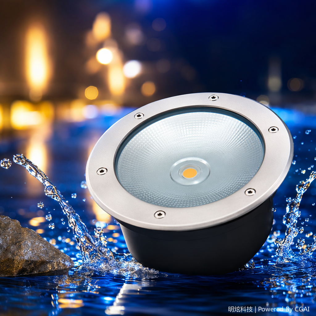 مصابيح للضوء الأرضي ذات درجات درج في إطار فلزي معدني معدني Specification image