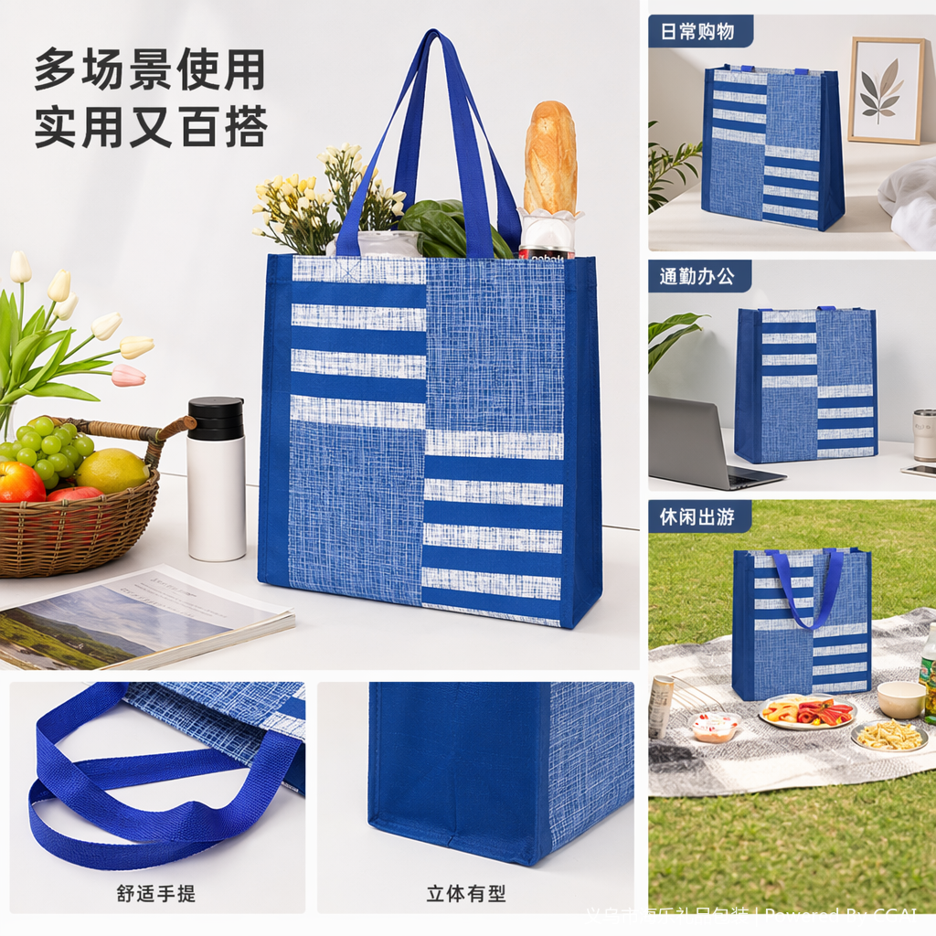 彩色条纹手提外卖牛皮纸袋圣诞礼品袋定制