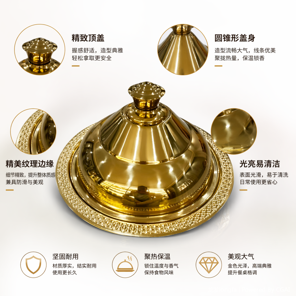 不锈钢金色至简套盆44CM