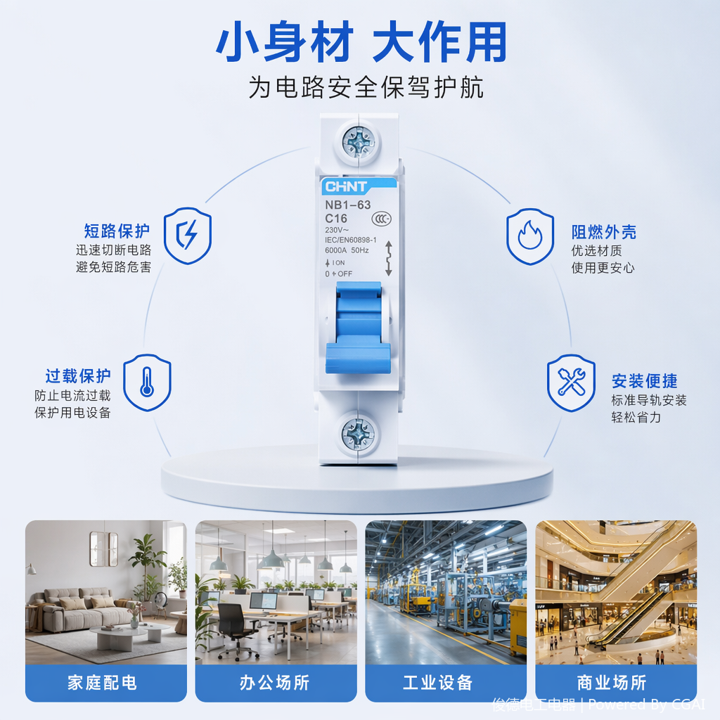 正泰CHINT微型断路器白色空气开关塑壳断路器154428008