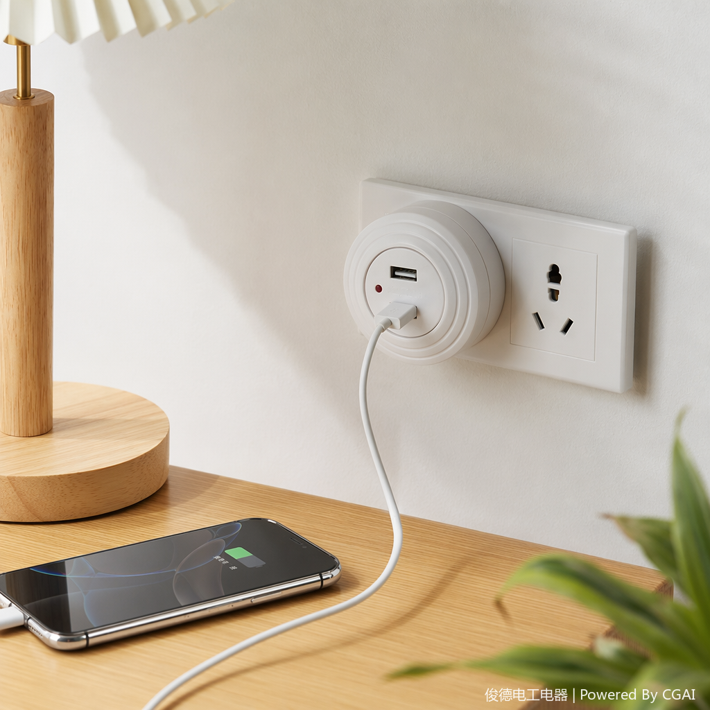 Ldnio white round digital USB charger plug details Picture
