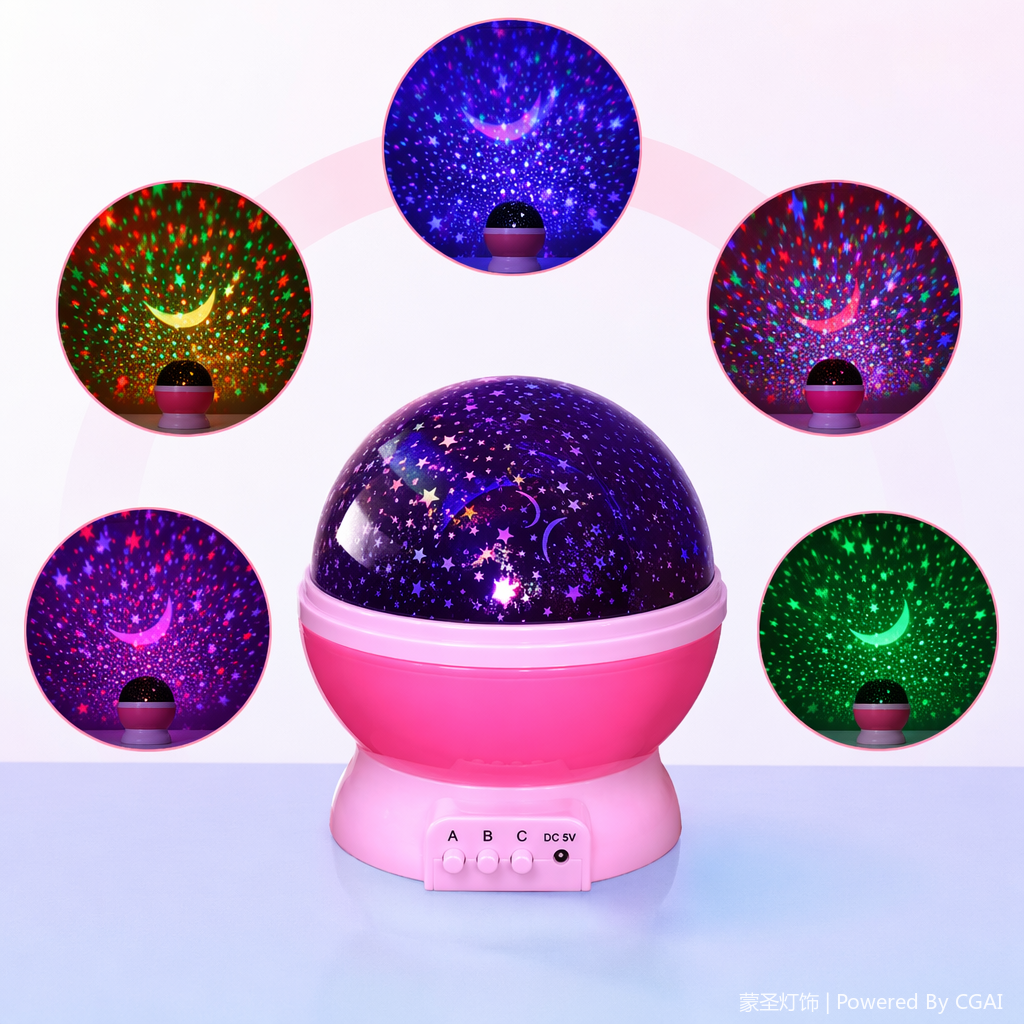 粉色底座星空投影仪 其他专门用途灯具