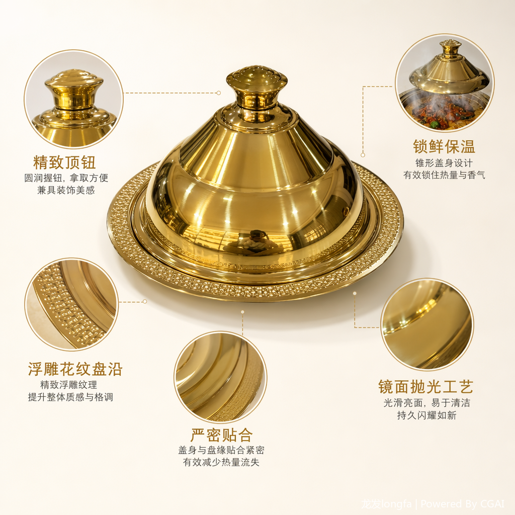 不锈钢金色至简套盆40CM