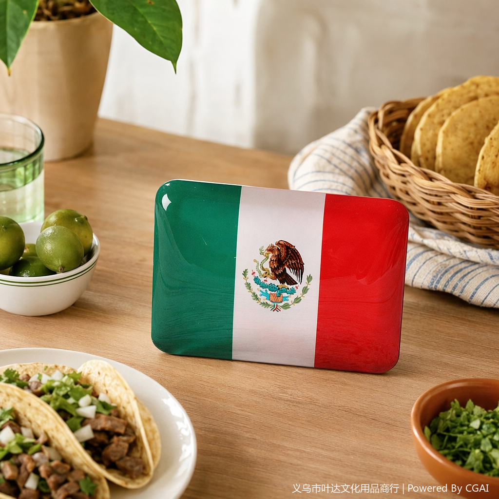 Colorful Mexican flag fridge magnets, magnetic stickers, cultural and creative fridge magnets details Picture
