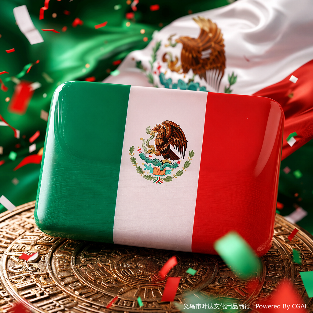 Colorful Mexican flag fridge magnets, magnetic stickers, cultural and creative fridge magnets Specification image