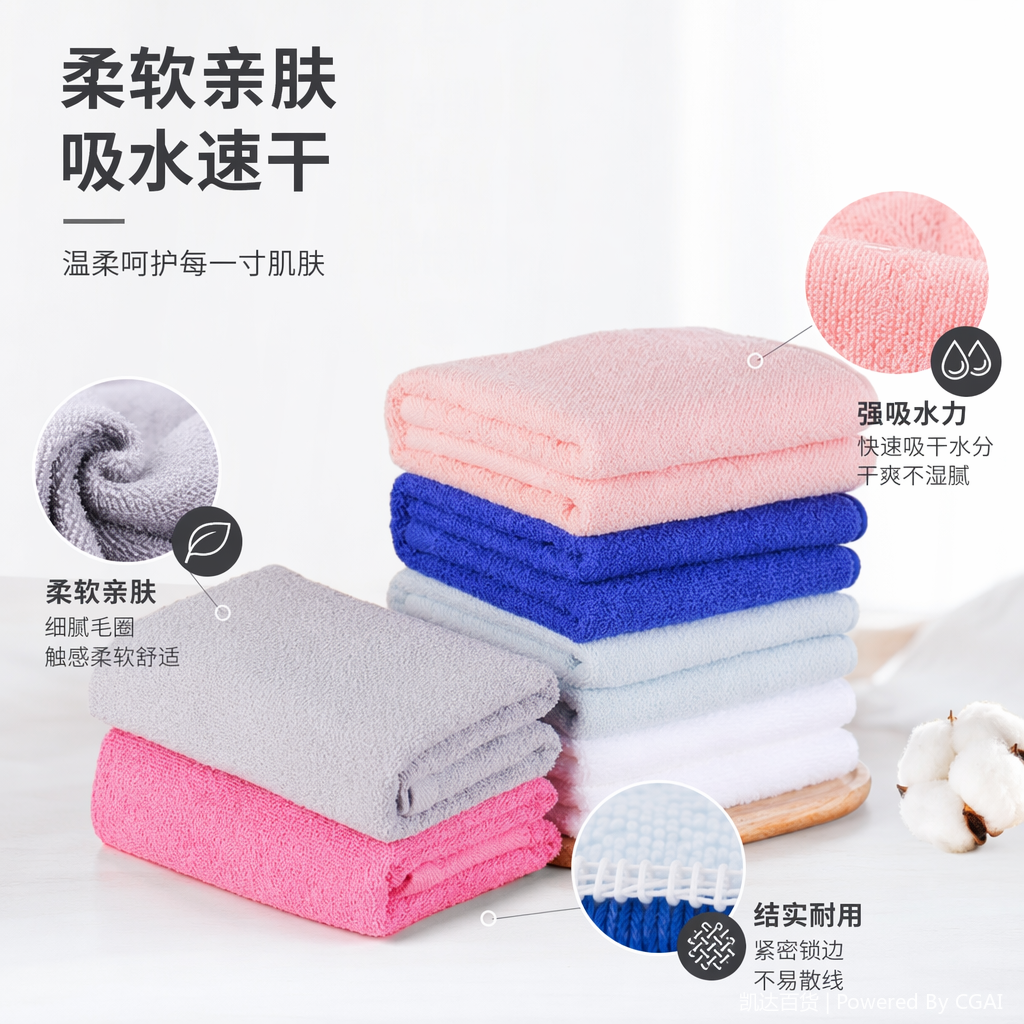 彩色运动冰感大毛巾 酒店洗车用堆叠款