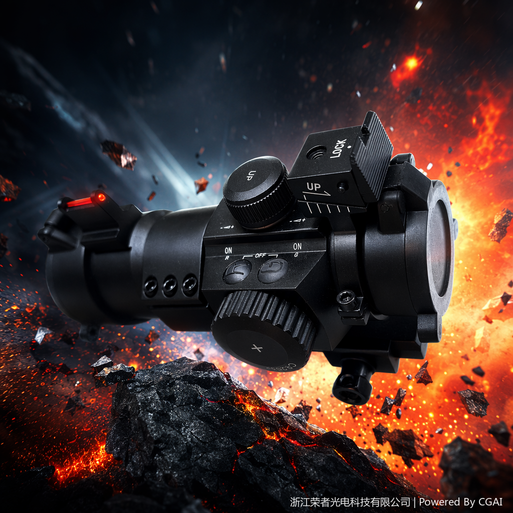 Free Tiger Black Red Dot Sight, waterproof and anti-fog, compatible tactical rail, all-metal material, holographic red dot outdoor shooting accessory, variable magnification 5413 Specification image